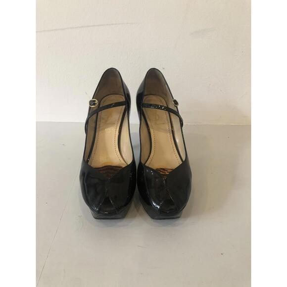 Chic YSL Black Patent Leather Tribute Mary Jane Peep toe Heels - Picture 1 of 3